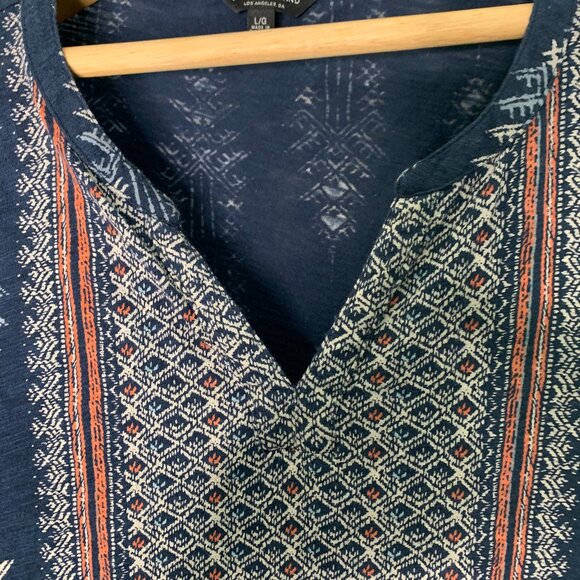 Lucky Brand Cotton Floral Print Boho Peasant Blouse in Women's Size L - Picture 7 of 8